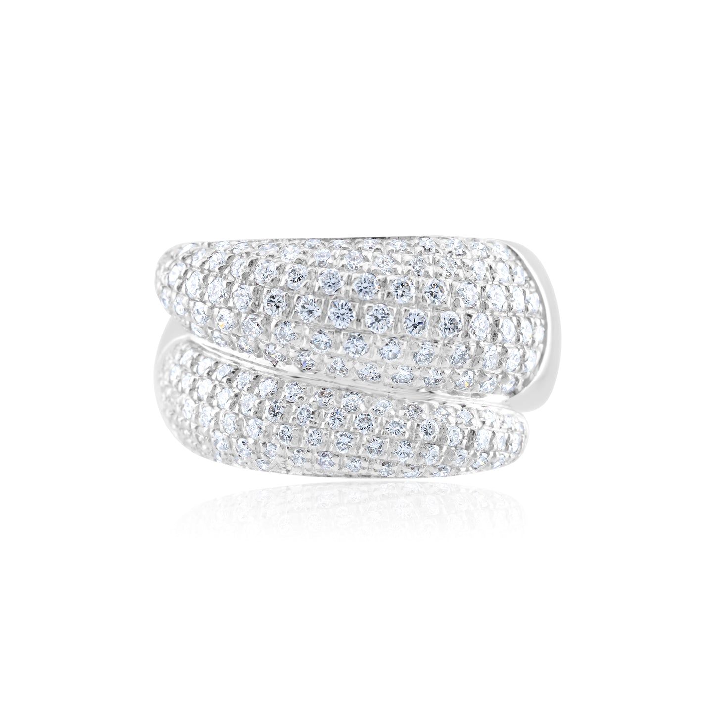 18K White Gold Diamond Right-Hand Ring ~ 2 Ct