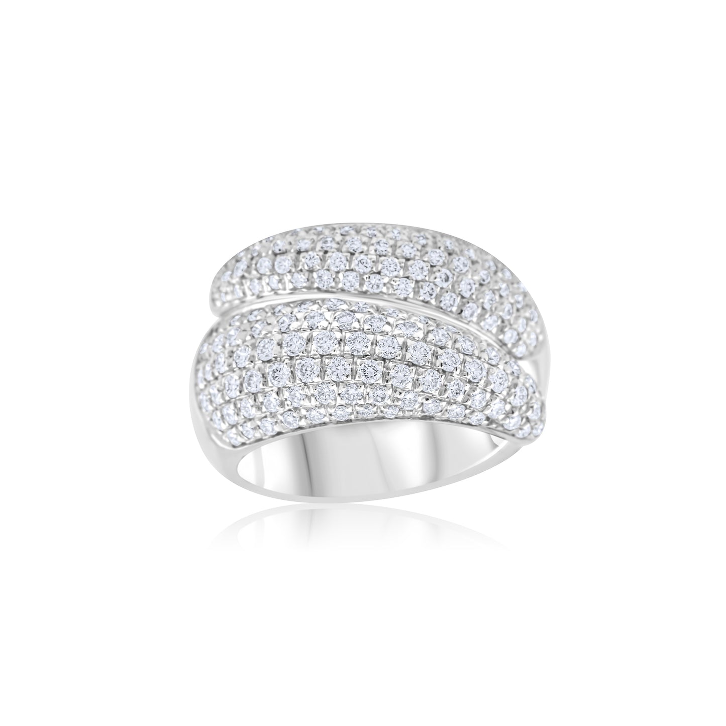 18K White Gold Diamond Right-Hand Ring ~ 2 Ct