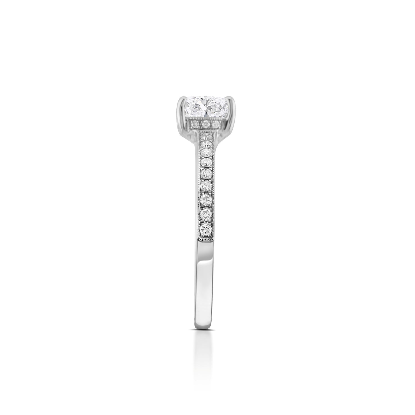 18K White Gold Hidden Halo Diamond Engagement Ring ~ 1 1/3 Ct