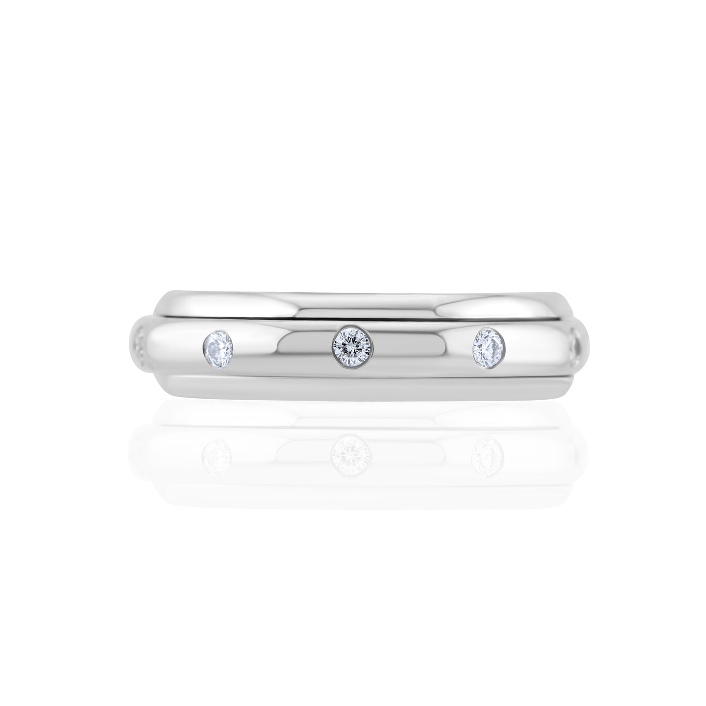 14K White Gold Diamond Sliding Men’s Ring 1/3 Ct
