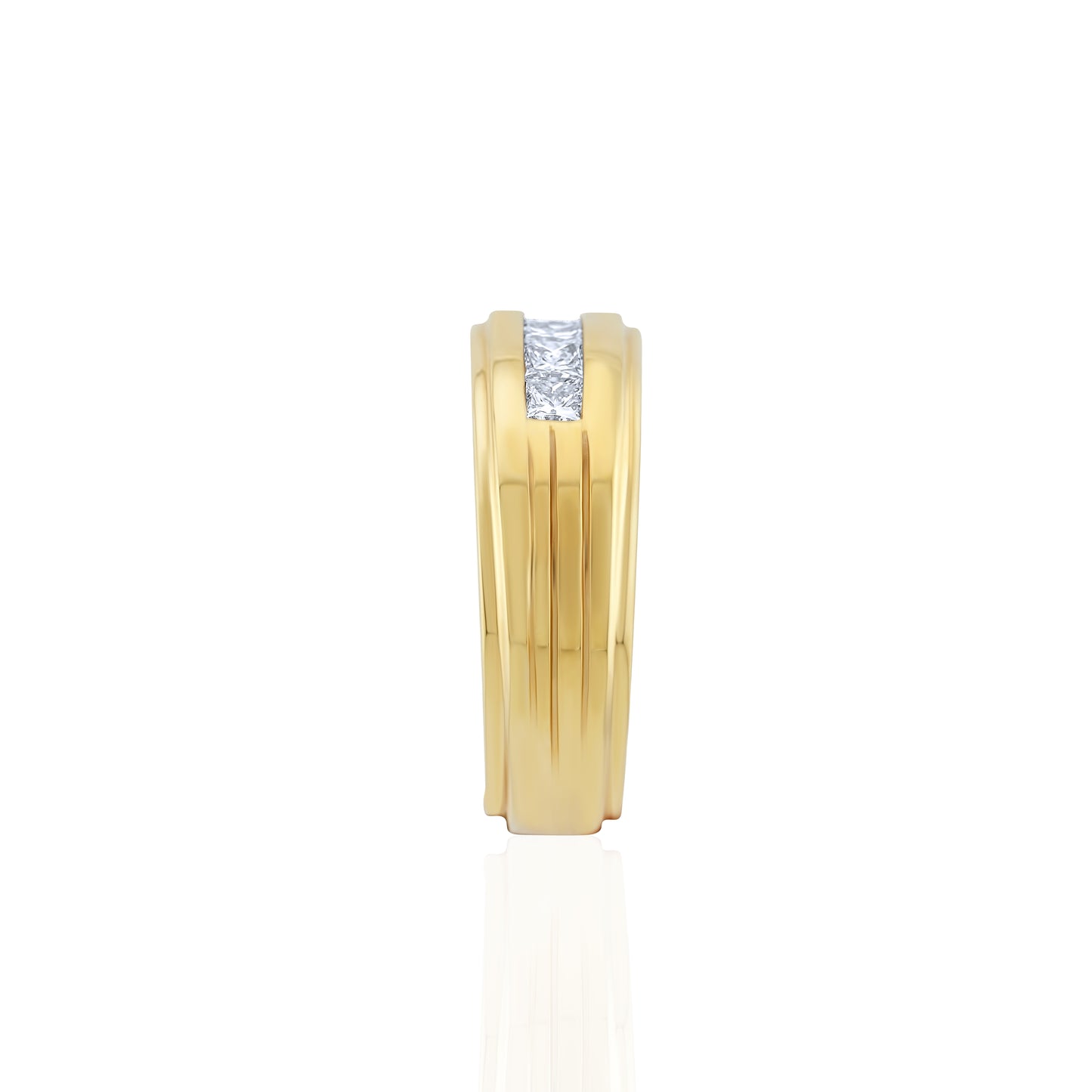 14K Yellow Gold Diamond Men’s Band ¾ Ct