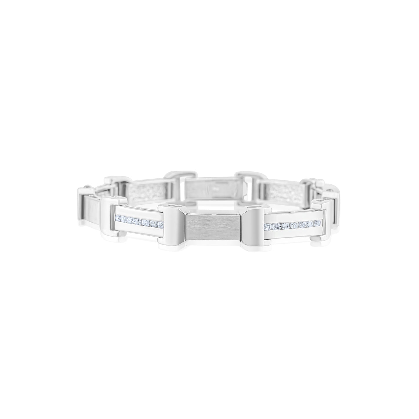 14K White Gold Diamond Men’s Bracelet ~ 2 Ct