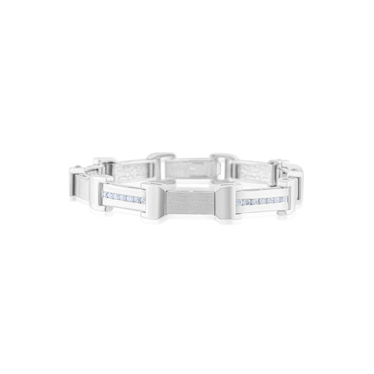 14K White Gold Diamond Men’s Bracelet ~ 2 Ct