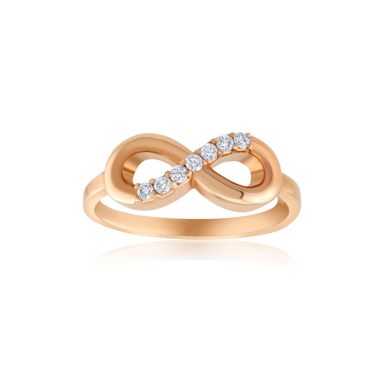 14K Rose Gold Diamond Infinity Band 1/10 Ct