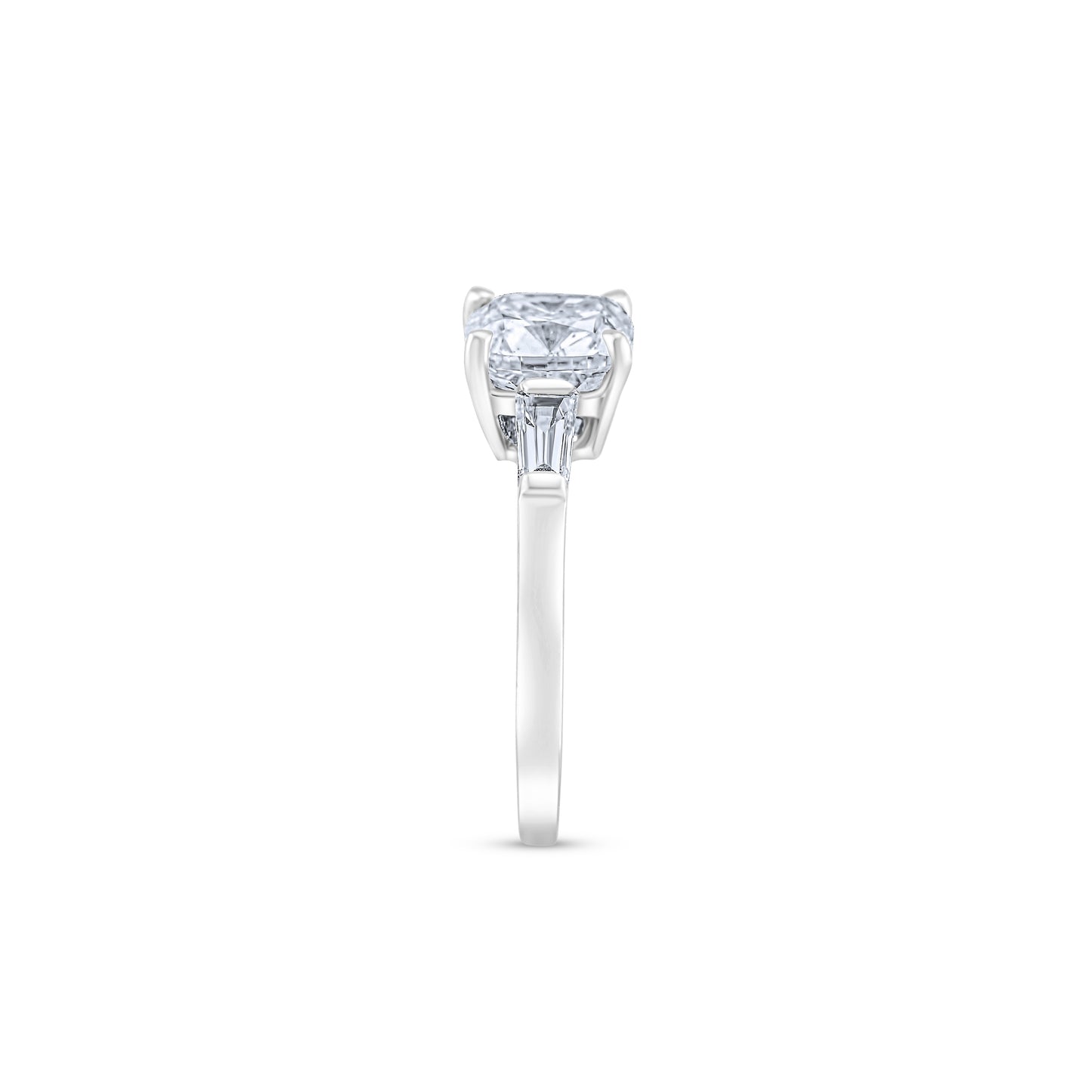 14K White Gold Diamond Three-Stone Engagement Ring ~ 2.50 Ct