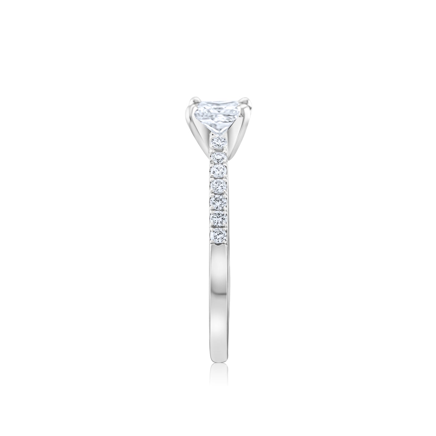 14K White Gold Princess Cut Diamond Engagement Ring 1 Ct