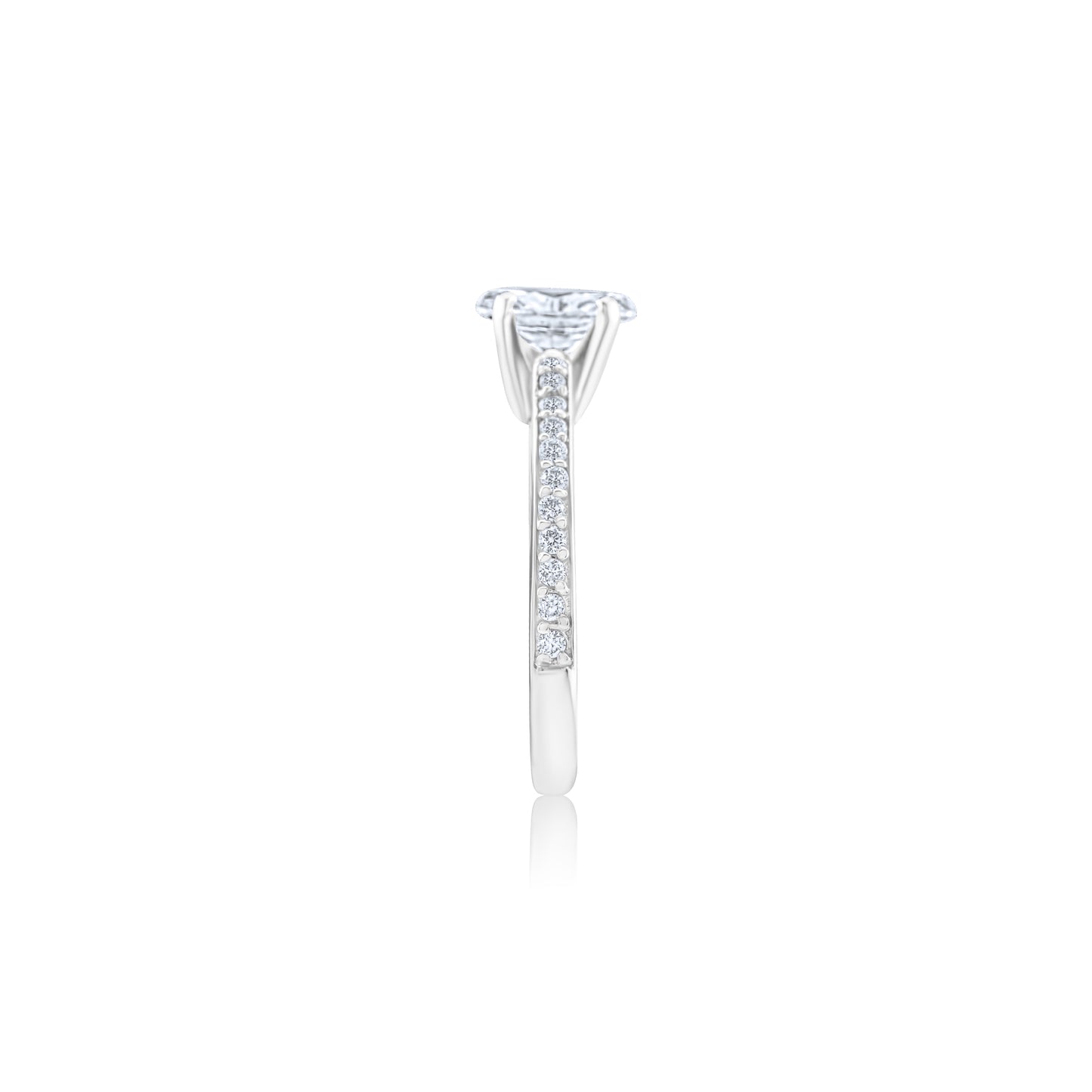 14K White Gold Oval Diamond Engagement Ring ~ 1 1/10 Ct