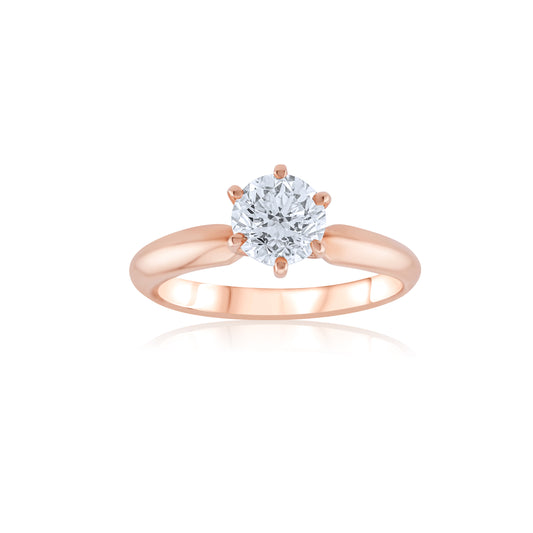 14K Rose Gold Diamond Solitaire 1 Ct
