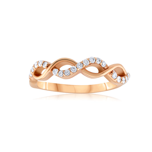14K Rose Gold Diamond Multiple Infinity Band ~ ¼ Ct