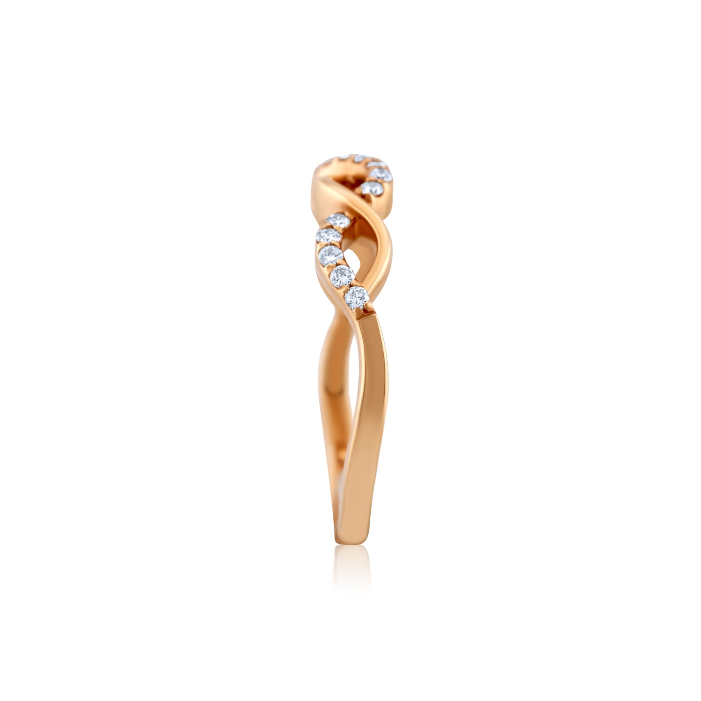 14K Rose Gold Diamond Multiple Infinity Band ~ ¼ Ct