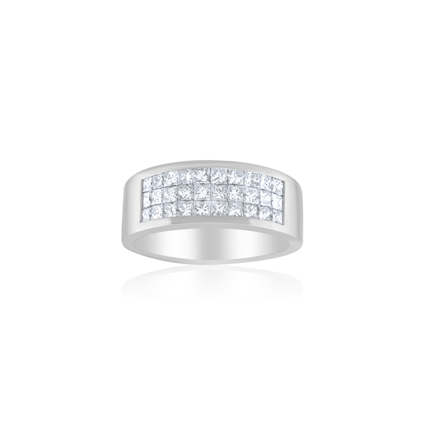 14K White Gold Diamond Men’s Band ~ 2 Ct