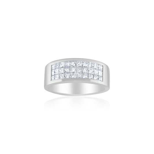 14K White Gold Diamond Men’s Band ~ 2 Ct