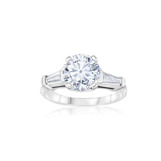 Platinum Three-Stone Diamond Engagement Ring ~ 2.50 Ct