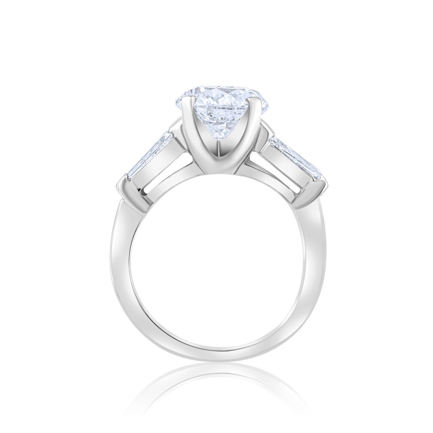 Platinum Three-Stone Diamond Engagement Ring ~ 2.50 Ct