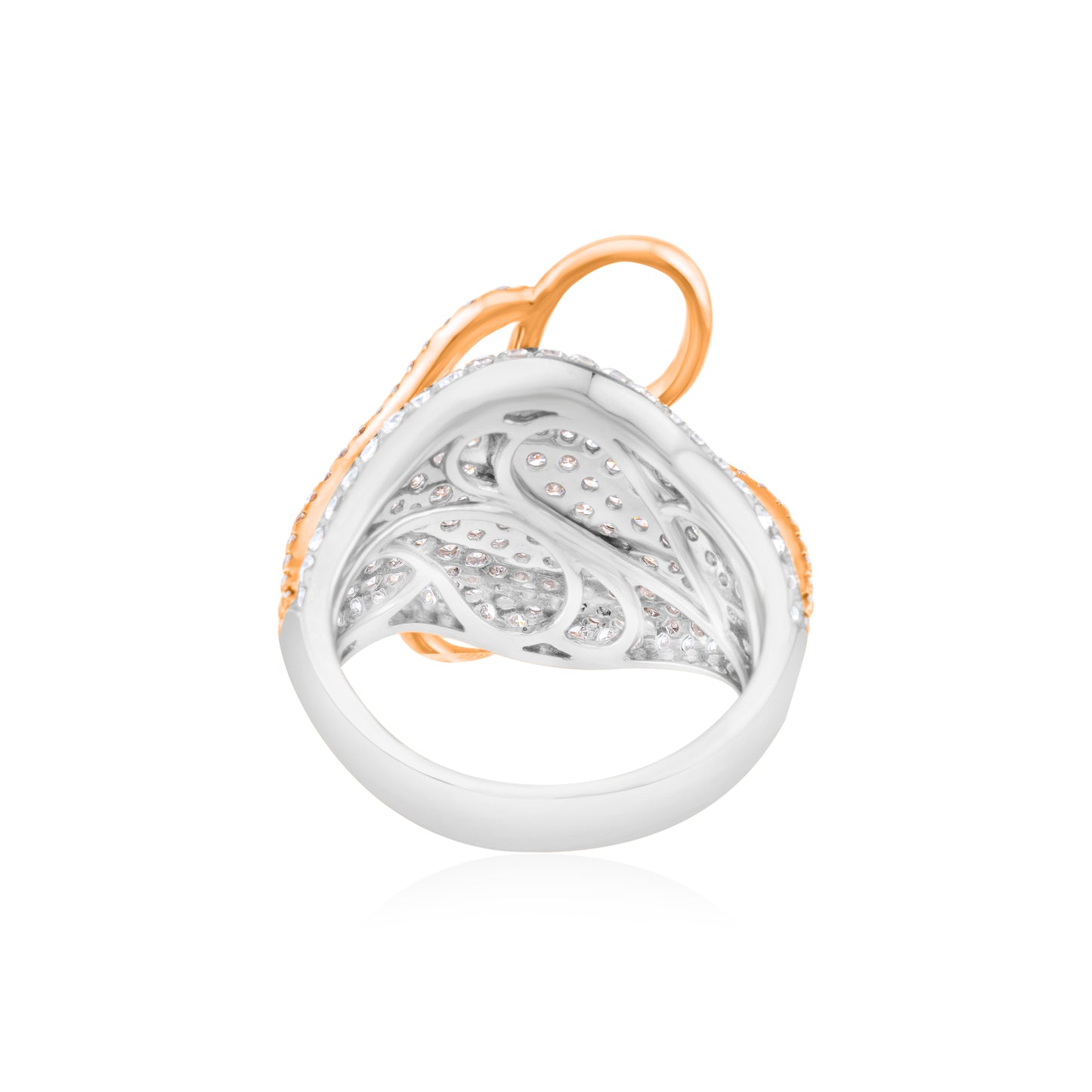 18K Two-Tone Gold Diamond Cocktail Ring 2 Ct