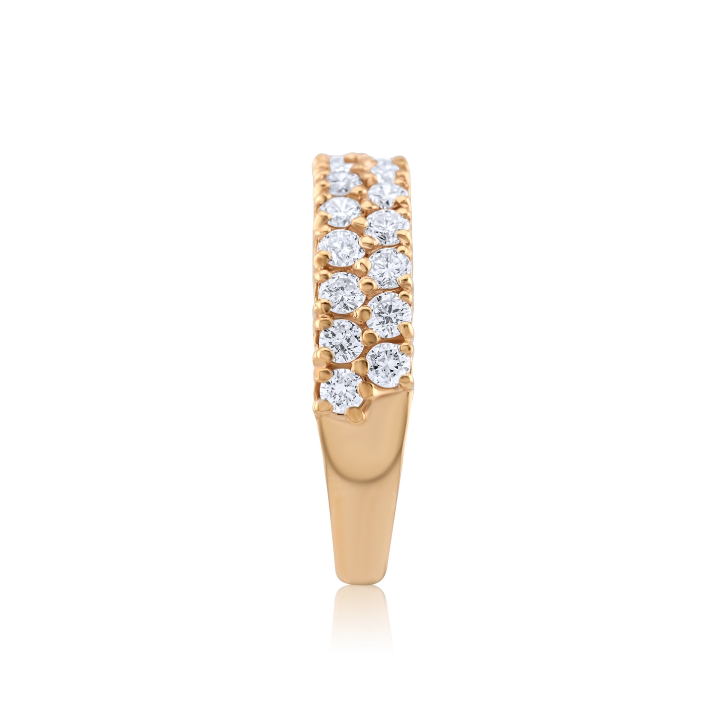14K Rose Gold Diamond Two-Row Band 1.10 Ct