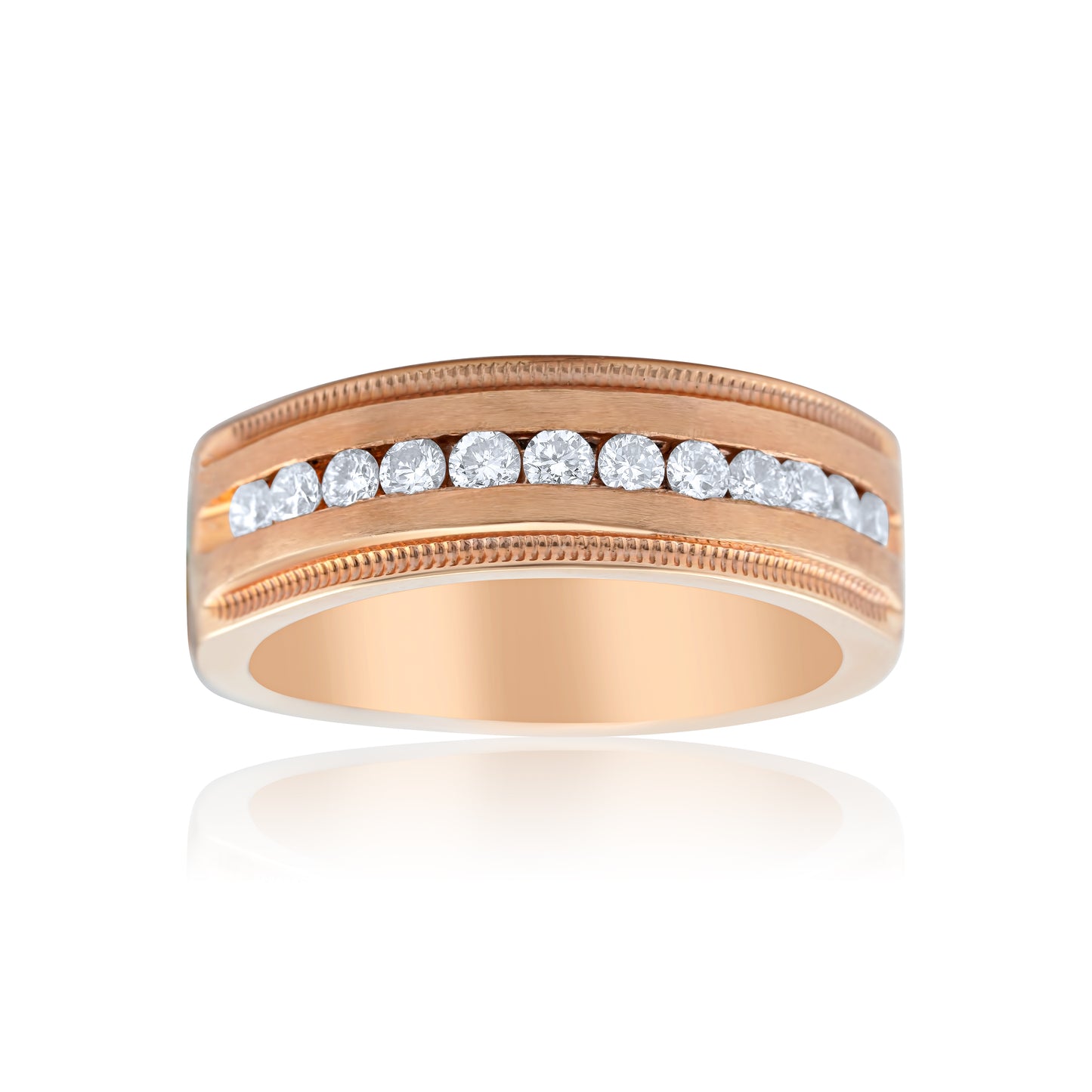 14K Rose Gold Diamond Men’s Band 2/3 Ct