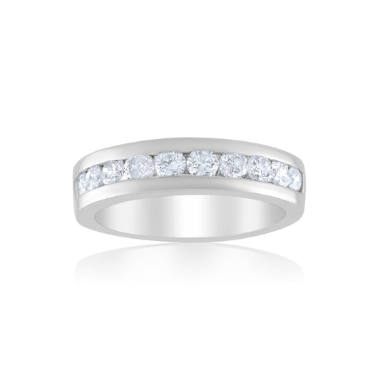 14K White Gold Diamond Men’s Band 1 1/3 Ct