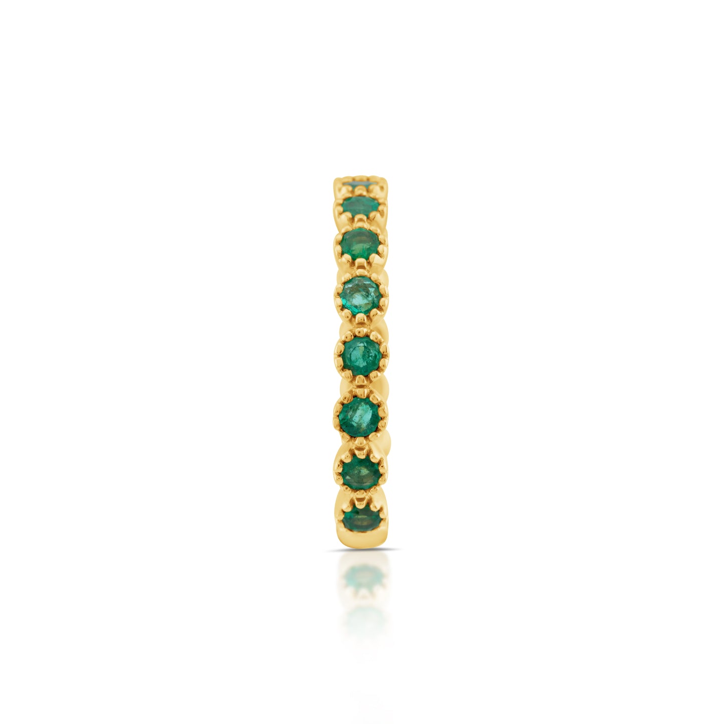 14K Yellow Gold Emerald Band ~ 1 Ct