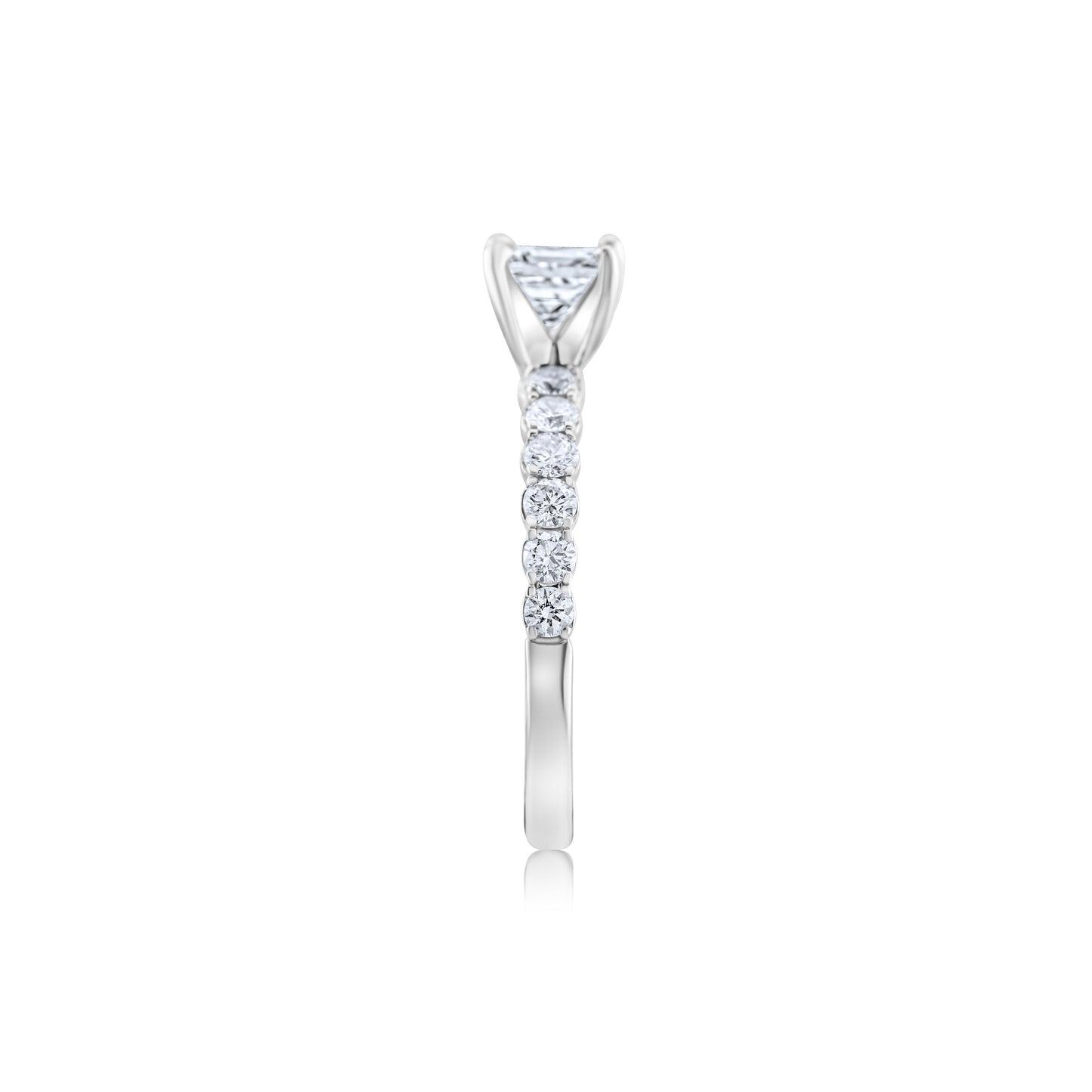 14K White Gold Princess Diamond Engagement Ring 1 Ct