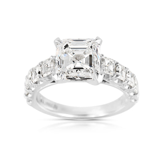 Platinum Diamond Engagement Ring 4.5 Ct
