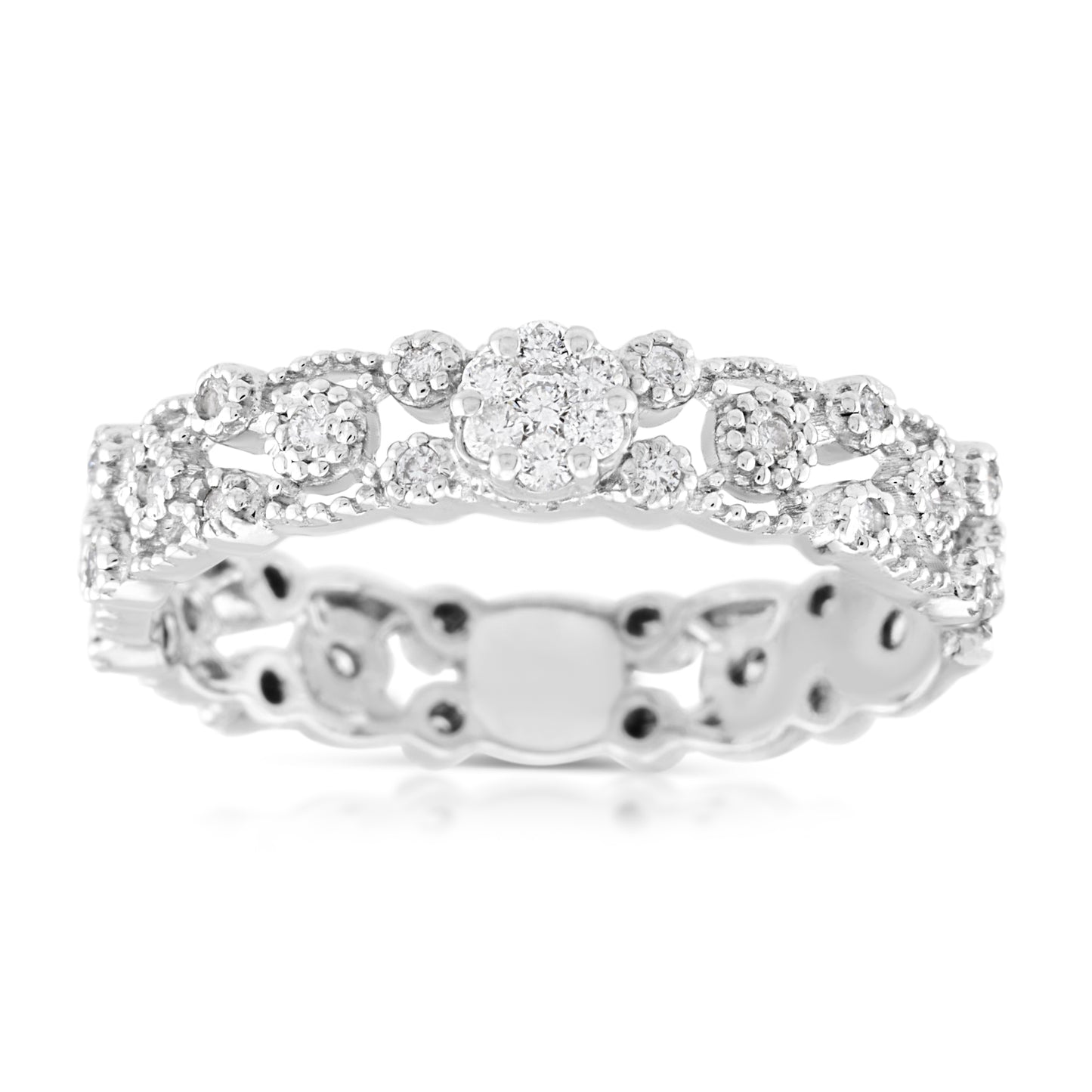 14K White Gold Diamond Eternity Band 1/3 C