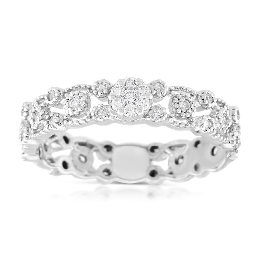 14K White Gold Diamond Eternity Band 1/3 C