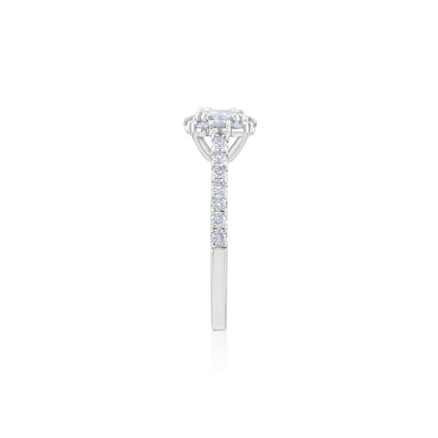 14K White Gold Halo Diamond Engagement Ring ~ 1 ¼ Ct