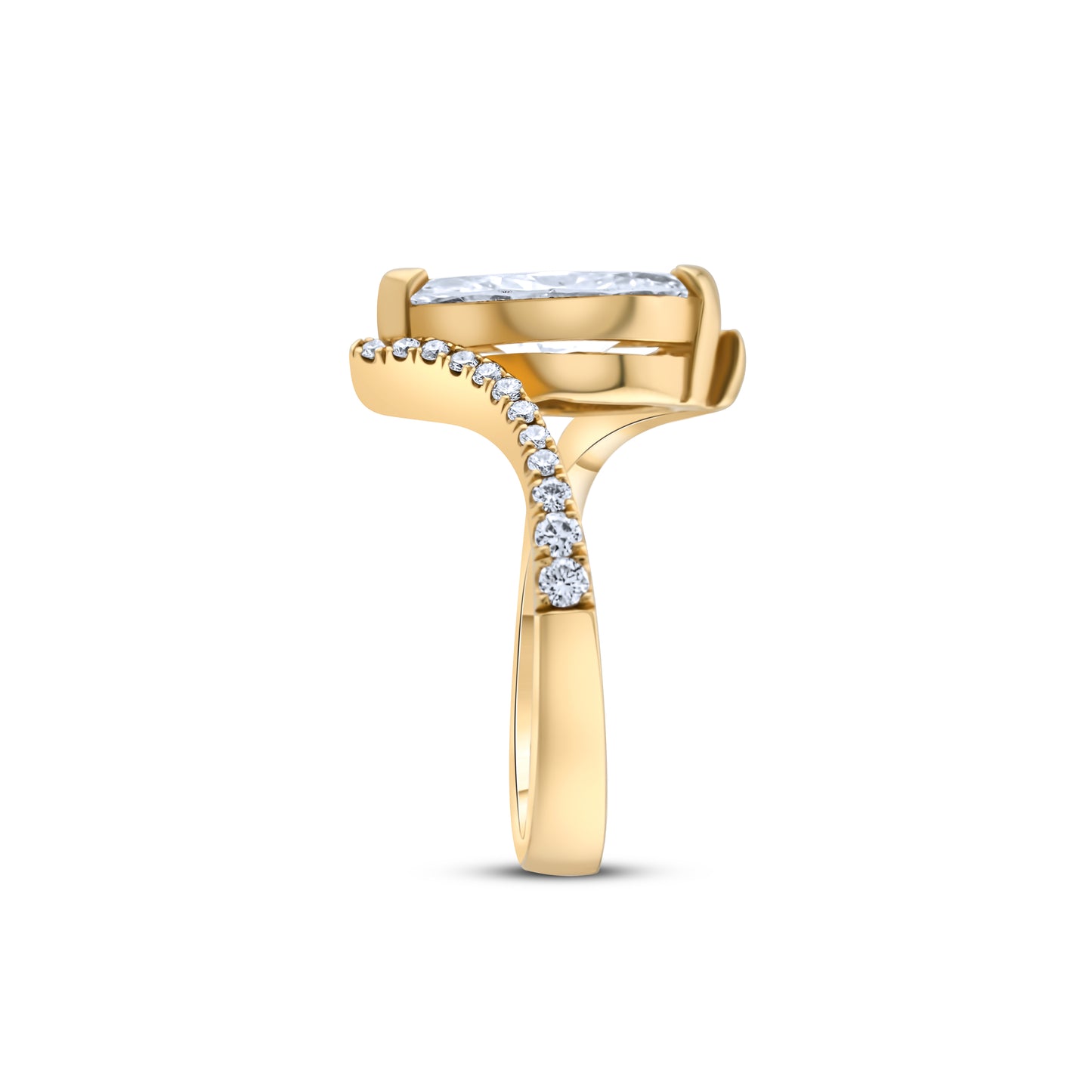 14K Yellow Gold Marquise Cut Diamond Engagement Ring 2.20 Ct