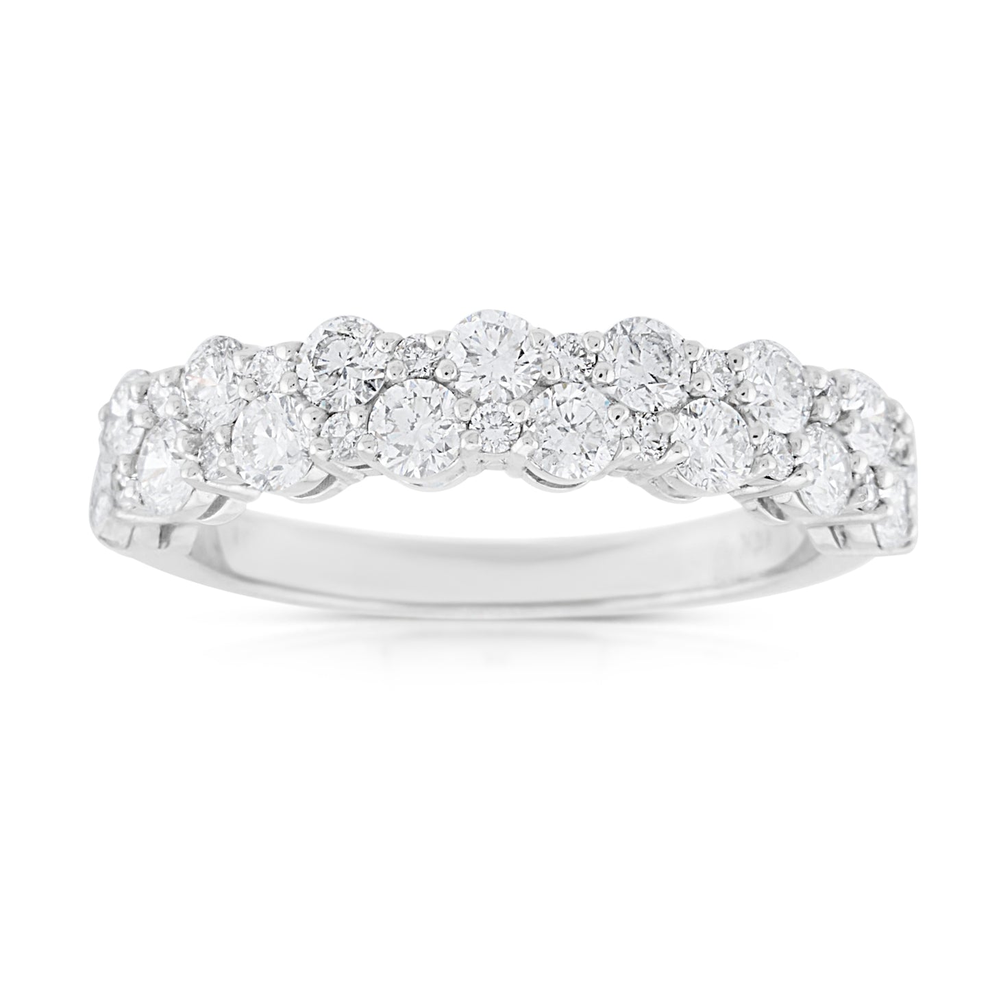 14K White Gold Diamond Half-Eternity Band 1.15 Ct
