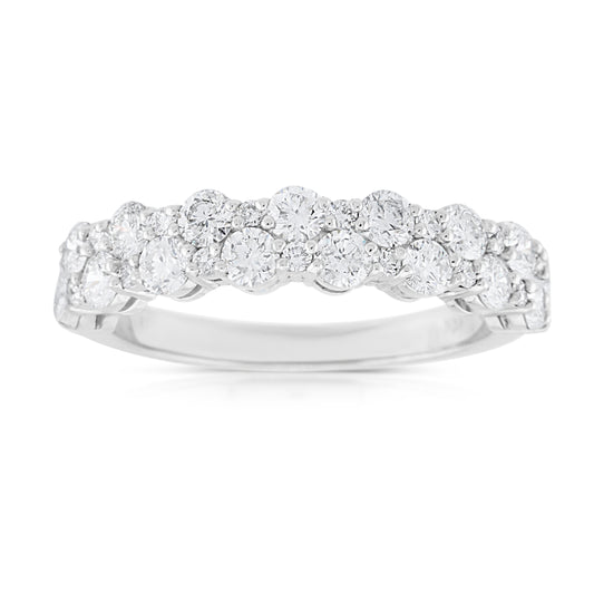 14K White Gold Diamond Half-Eternity Band 1.15 Ct