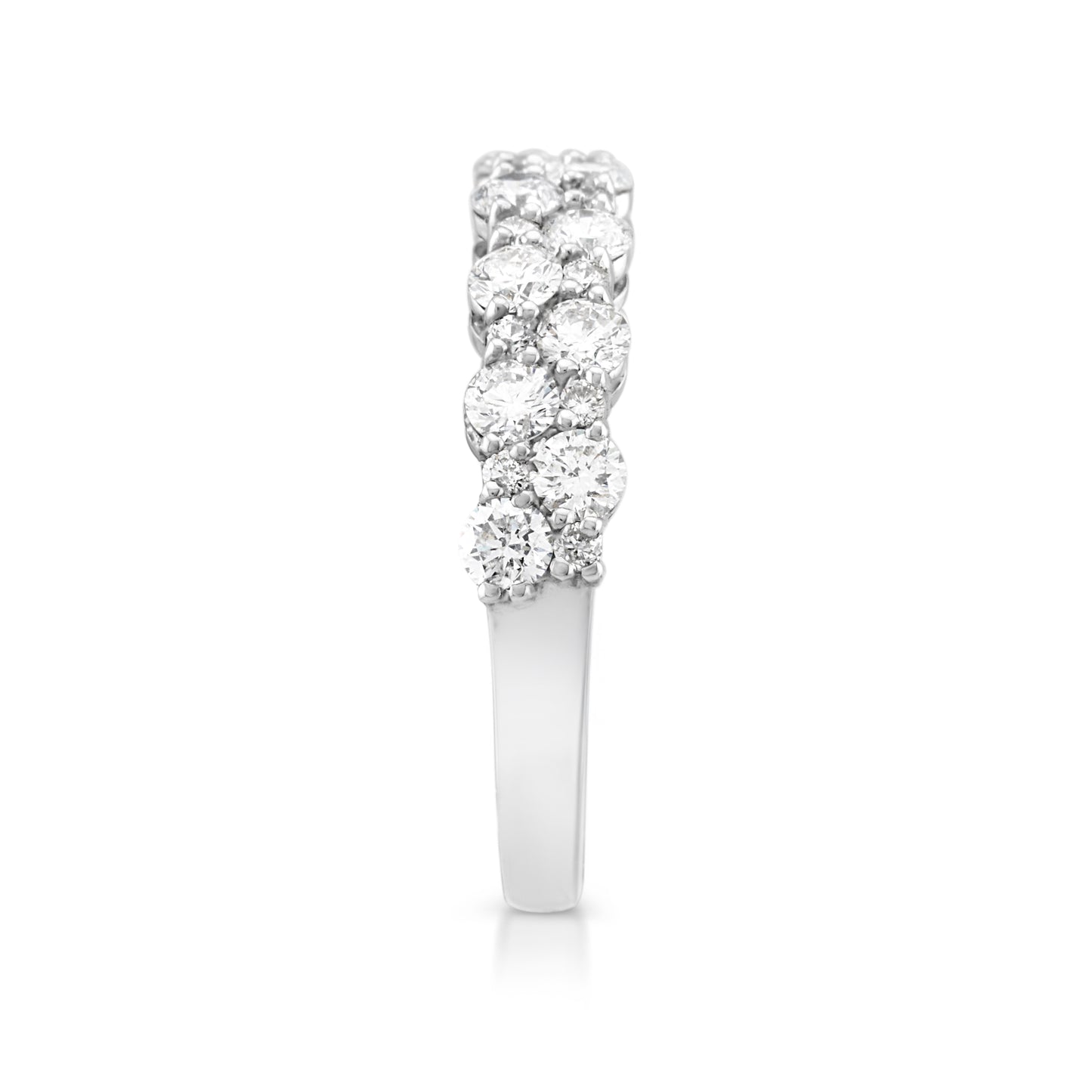14K White Gold Diamond Half-Eternity Band 1.15 Ct