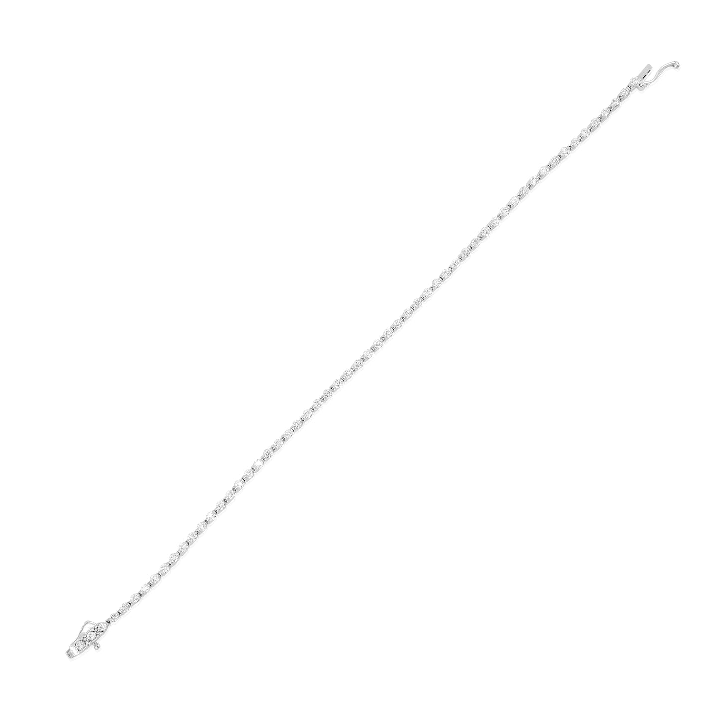 14K White Gold Diamond Tennis Bracelet 2 Ct