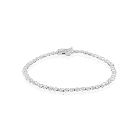 14K White Gold Diamond Tennis Bracelet 2 Ct