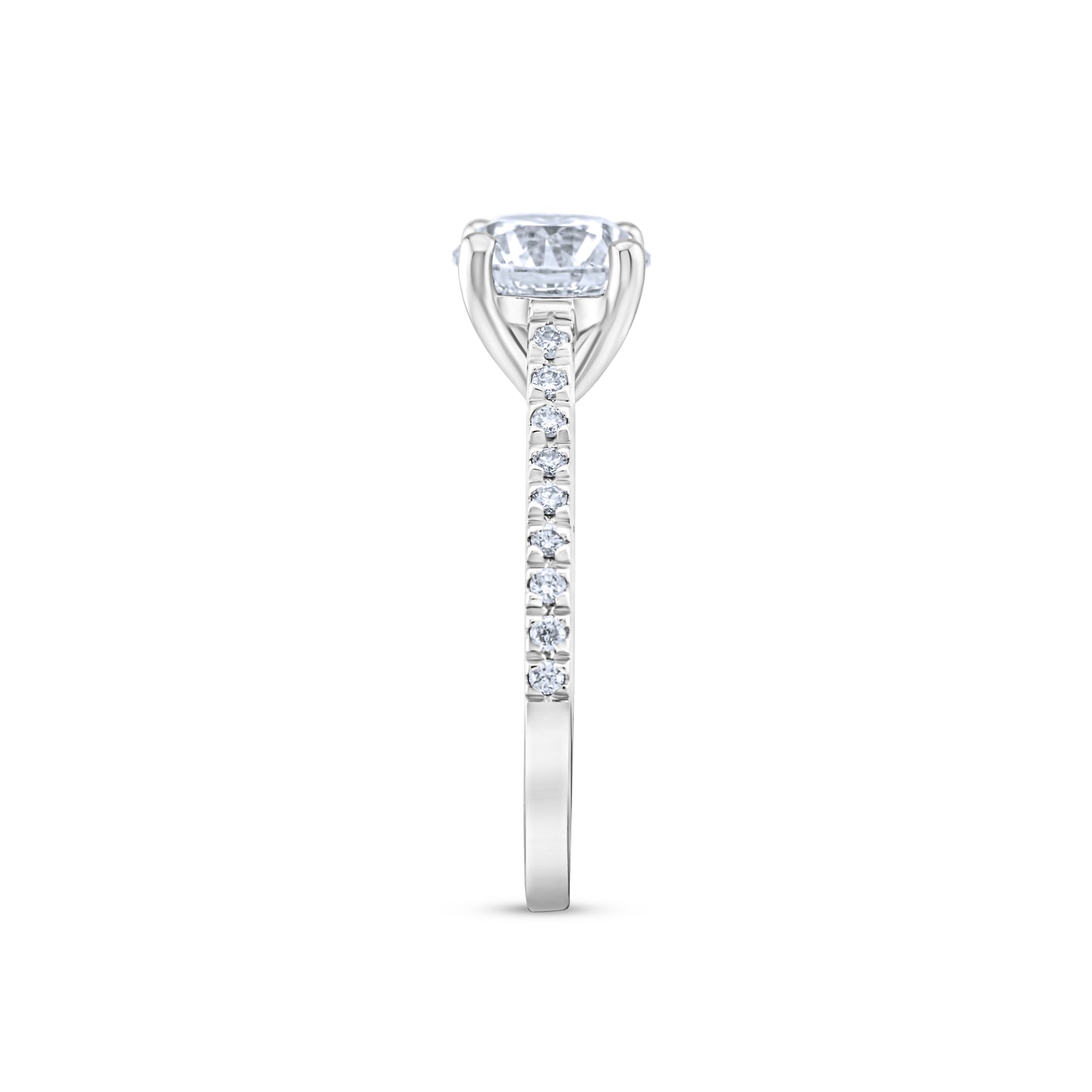 14K White Gold Diamond Engagement Ring ~ 2 Ct