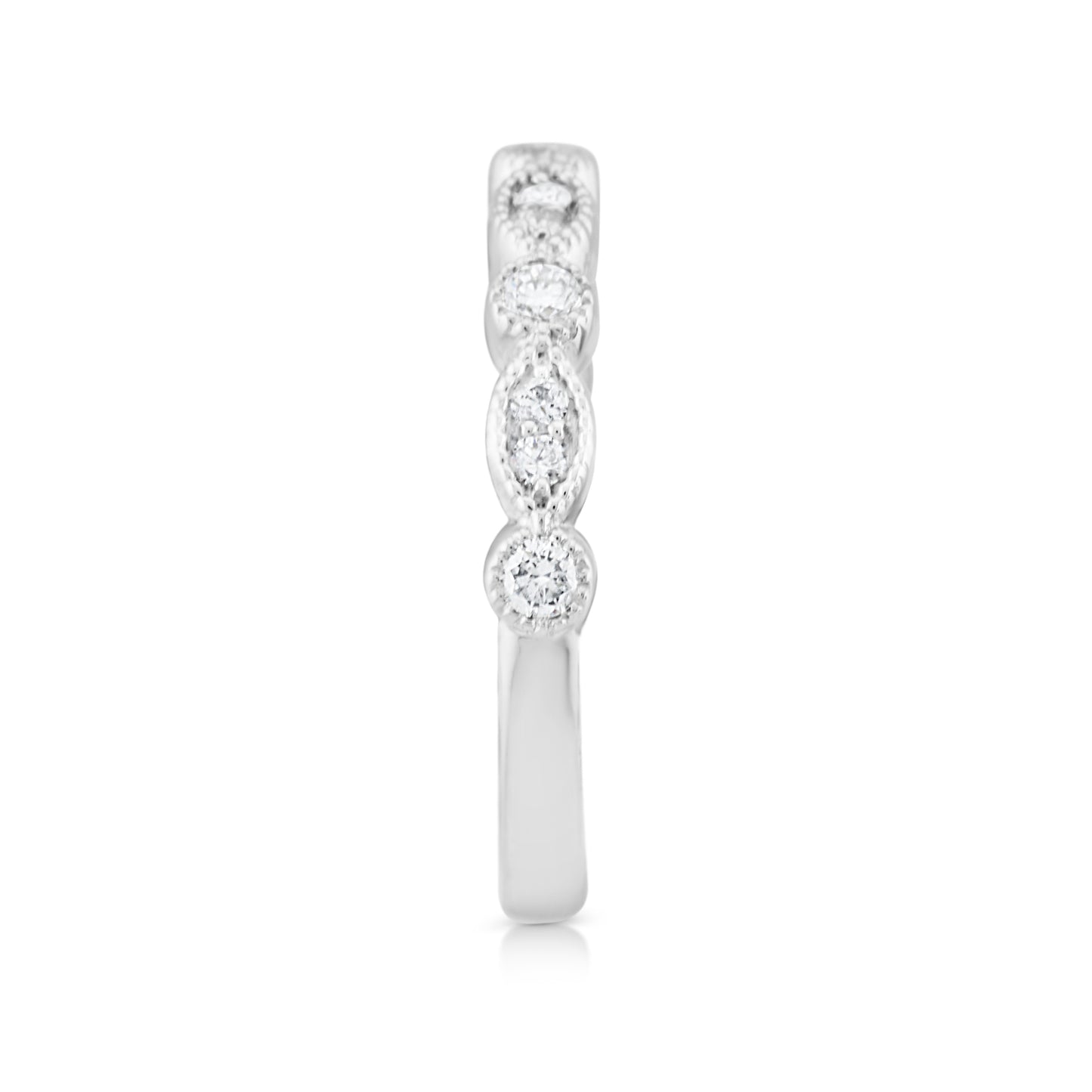 14K White Gold Diamond Stackable Band ¼ Ct