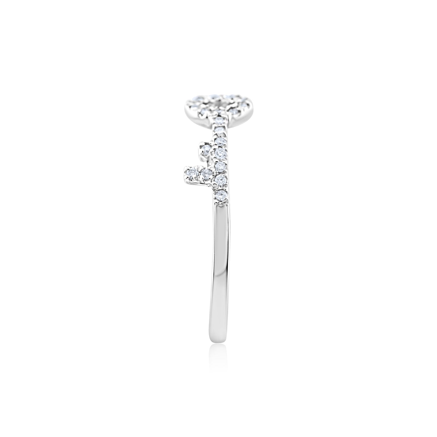 14K White Gold Diamond Key Band 1/10 Ct