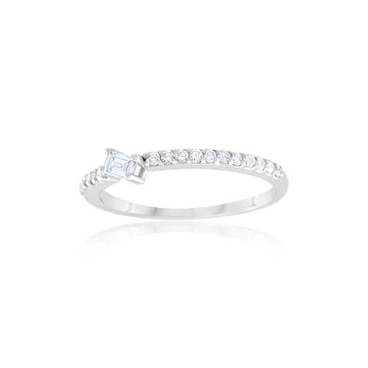 14K White Gold Diamond Band ~ ¼ Ct
