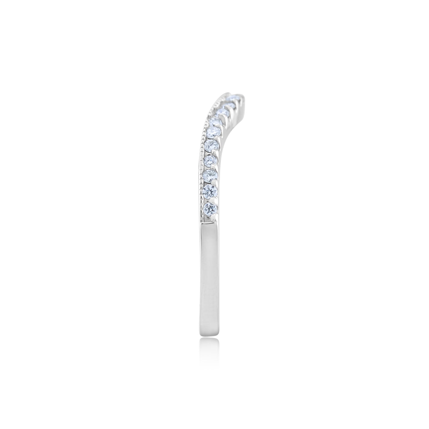 14K White Gold Diamond Curved Jacket Band ¼ Ct