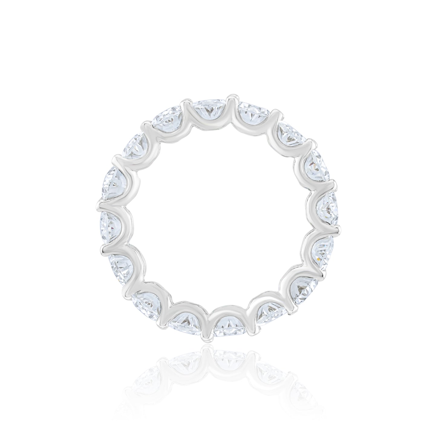 14K White Gold Oval Cut Diamond Eternity Band 5.05 Ct