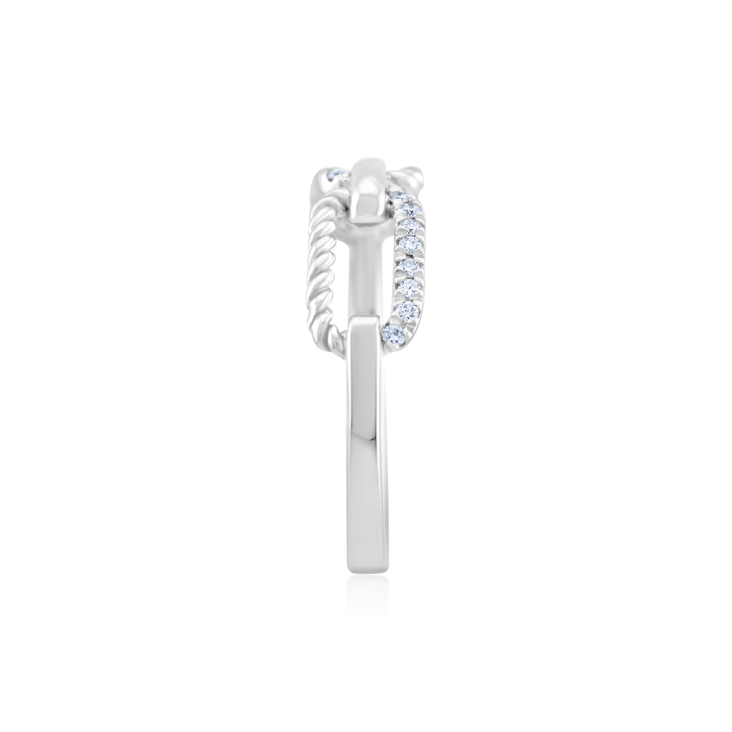 14K White Gold Diamond Links Band 1/6 Ct