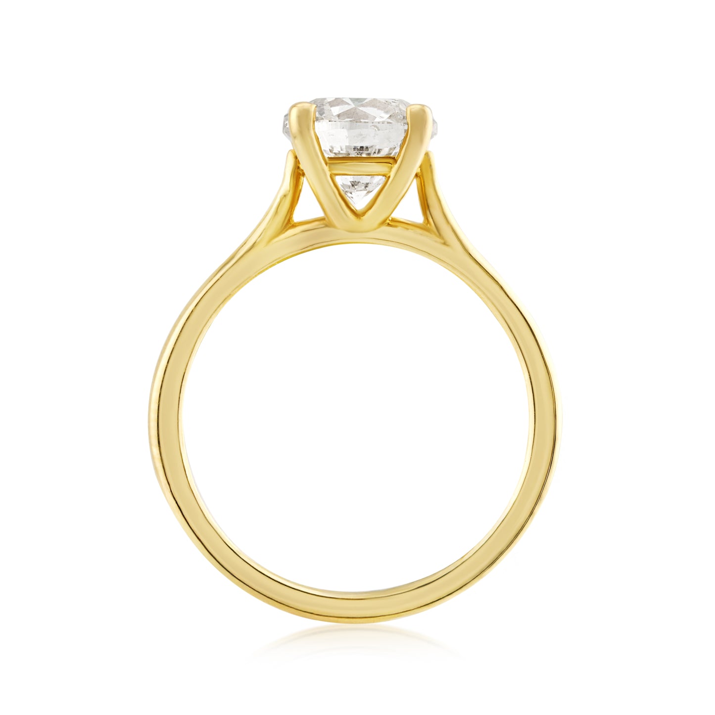 14K Yellow Gold Classic Solitaire Diamond Ring 2.08 Ct