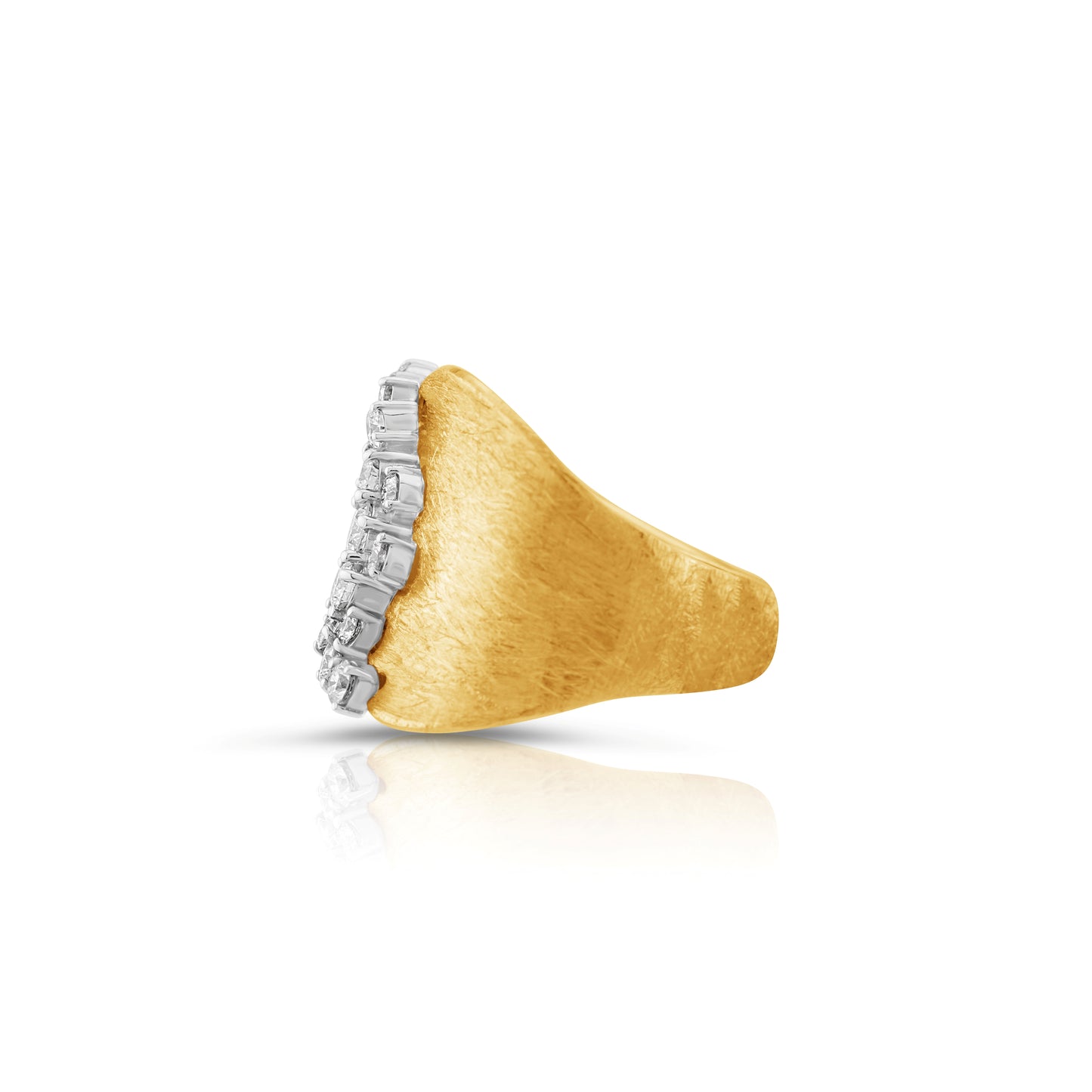 14K Yellow Gold Diamond Statement Ring ~ 1 1/3 Ct