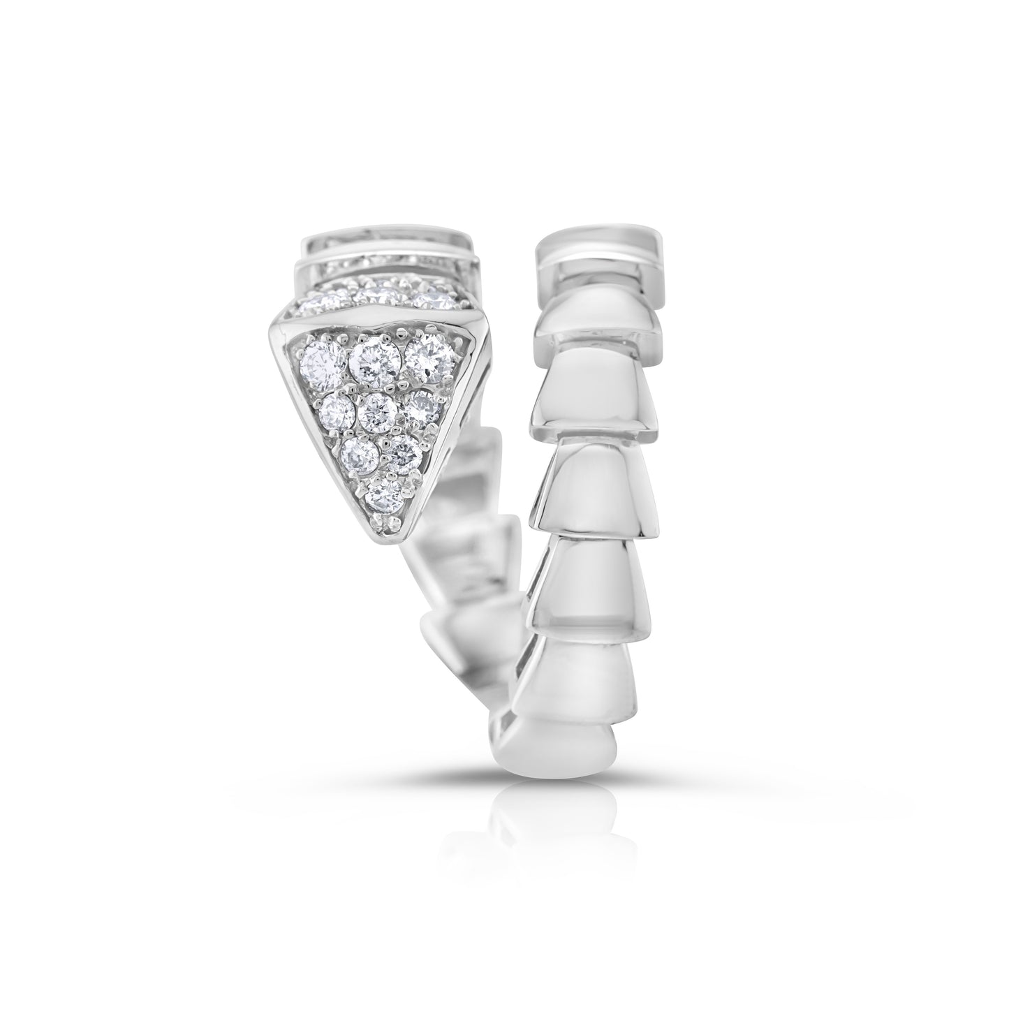 14K White Gold Diamond Flexible Serpentine Ring 1/3 Ct