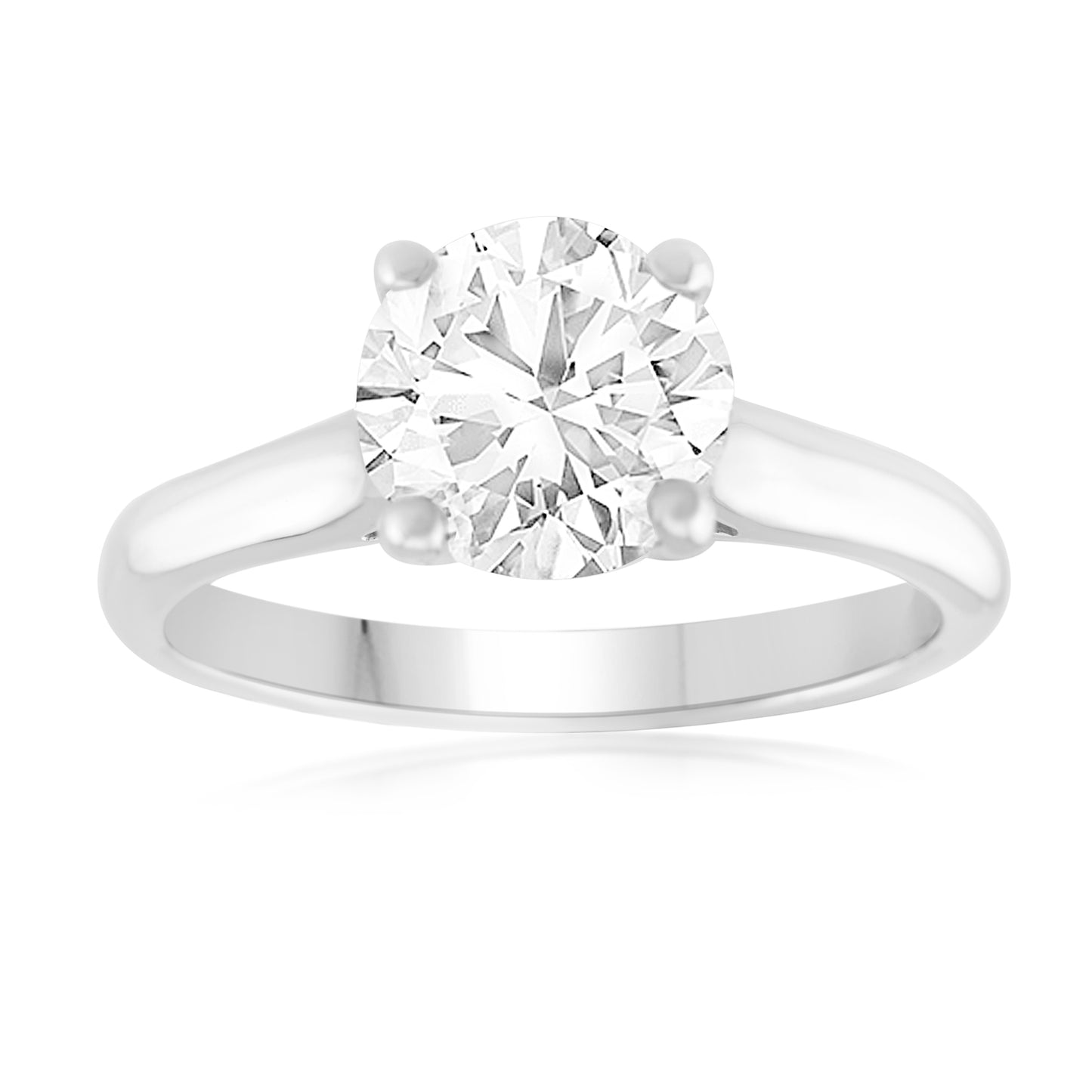 14K White Gold Classic Diamond Solitaire 1.78 Ct