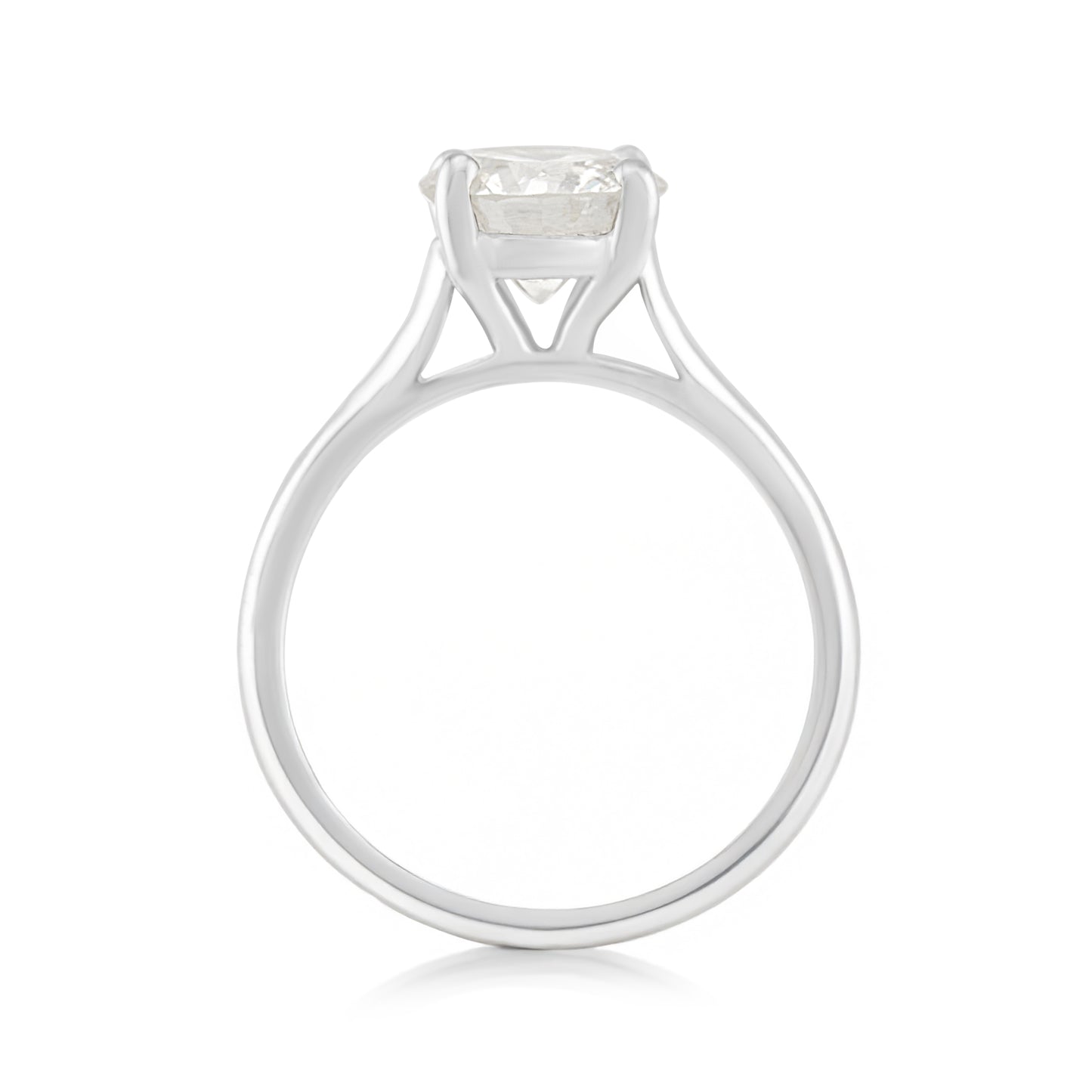 14K White Gold Classic Diamond Solitaire 1.78 Ct
