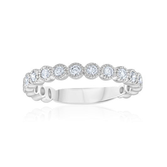 14K White Gold Diamond Stackable Band ~ 2/3 Ct