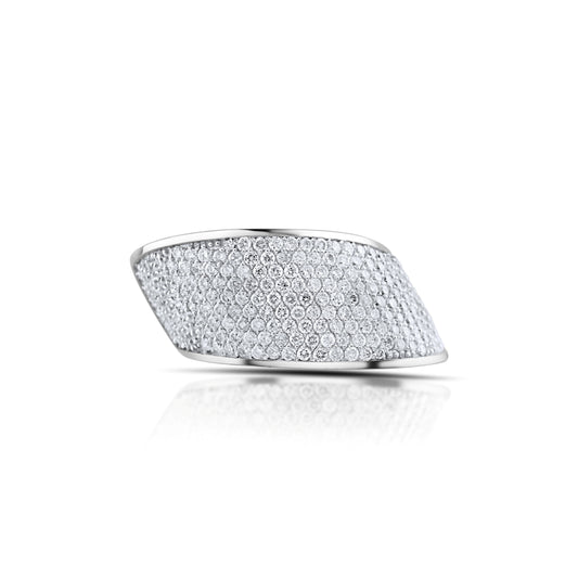 14K White Gold Diamond Statement Ring ~ 2 2/3 Ct