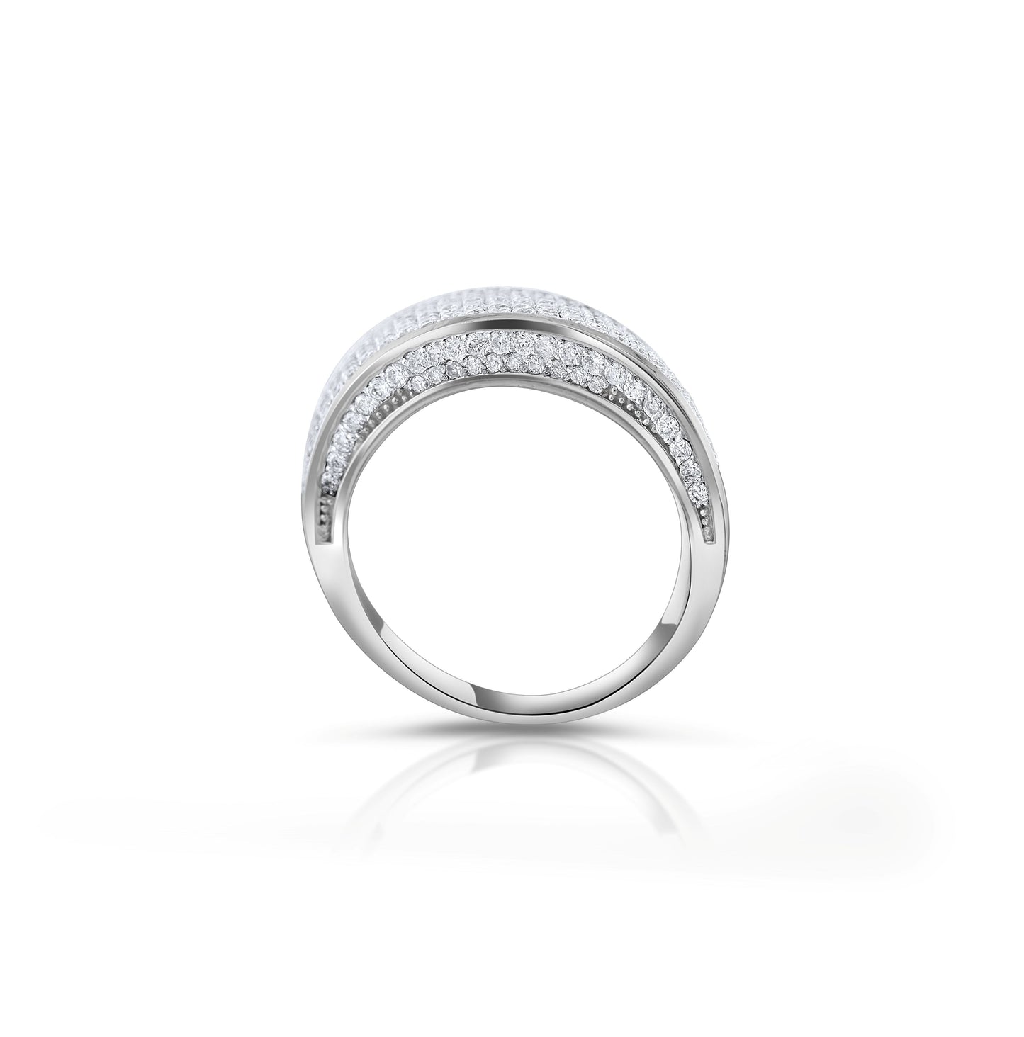 14K White Gold Diamond Statement Ring ~ 2 2/3 Ct