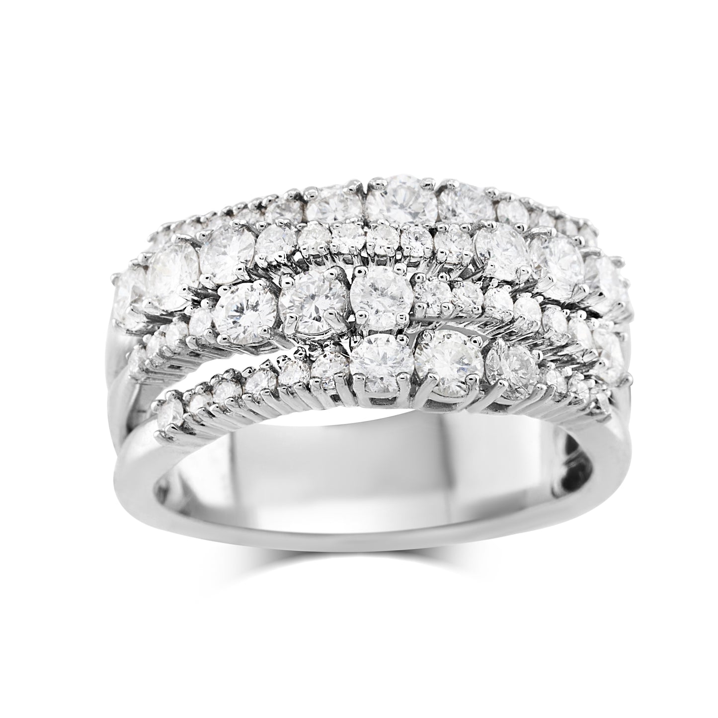 14K White Gold Diamond Anniversary Ring 1 ½ Ct